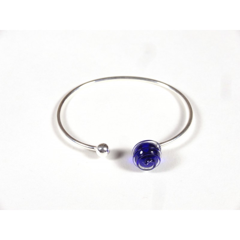 Bracelet Only You, bleu cobalt fil transparent